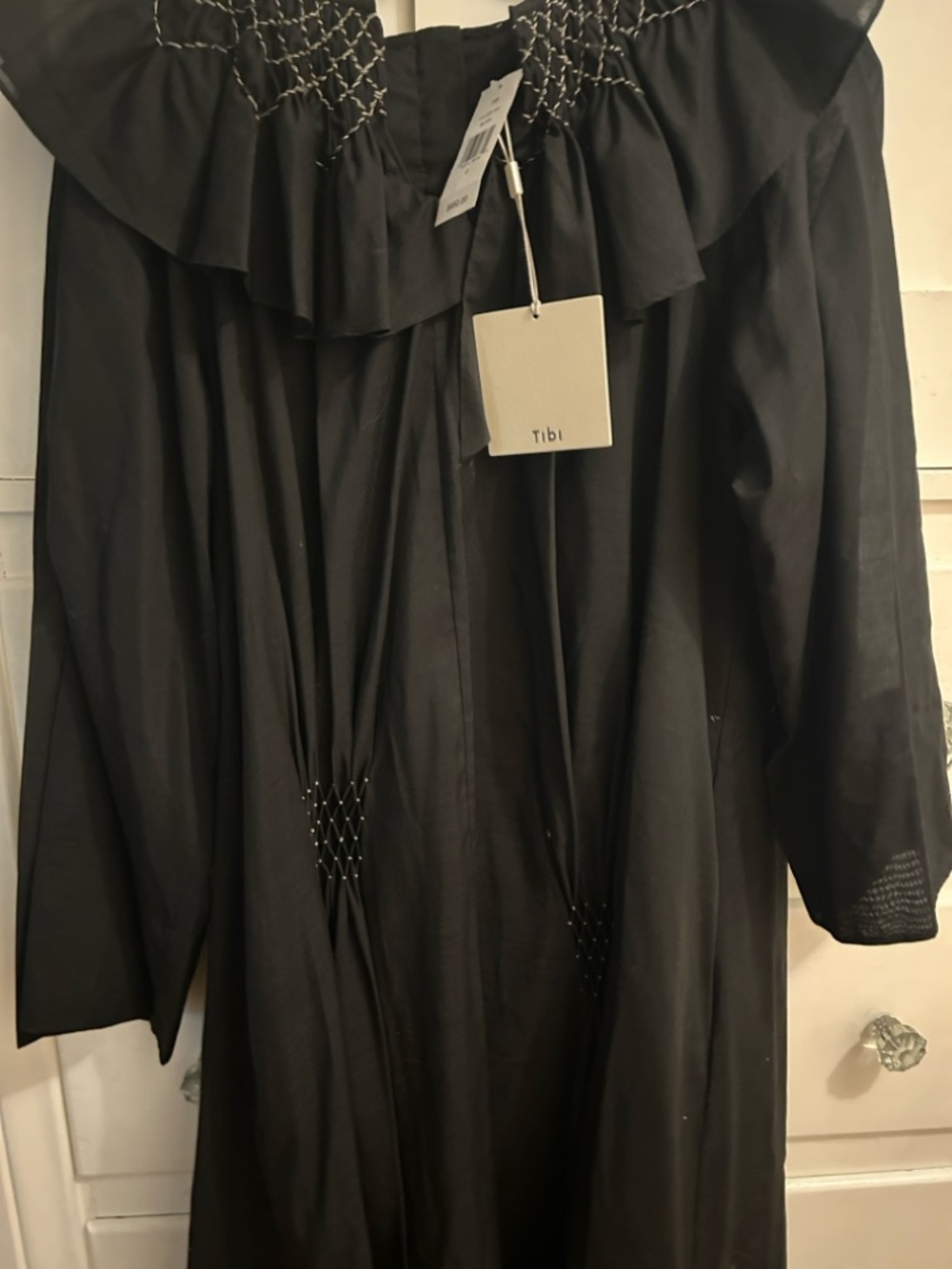 NWT TIBI Emma smocked dress, size 2 - Picture 6 of 8